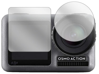 DJIOsmo Action mit aufgebrachter dipos Displayschutzfolie, glasklare Darstellung ohne Einschränkungen