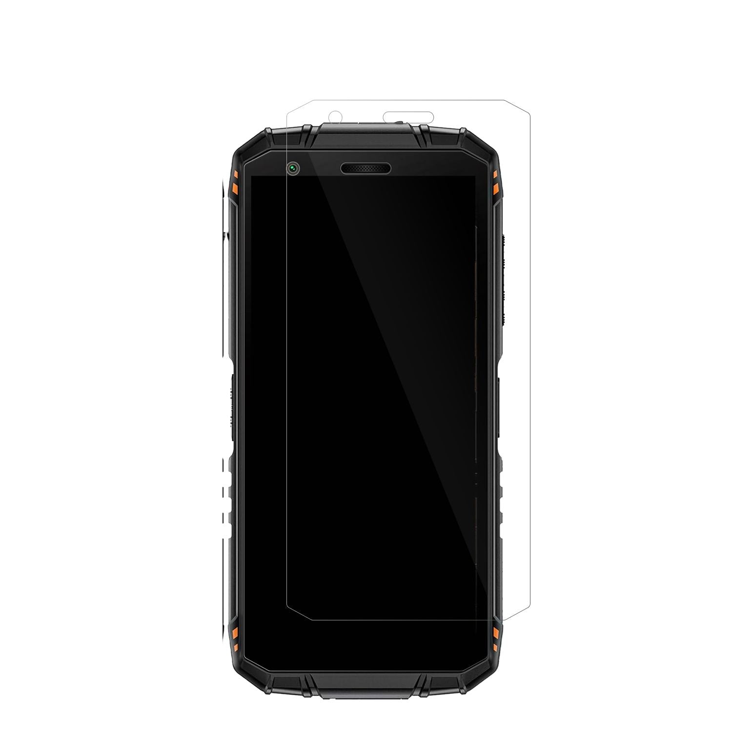 DoogeeFire 3 Pro Mini Outdoor mit aufgebrachter dipos Displayschutzfolie, glasklare Darstellung ohne Einschränkungen
