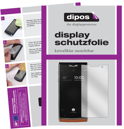 DoogeeT3 mit aufgebrachter dipos Displayschutzfolie, glasklare Darstellung ohne Einschränkungen