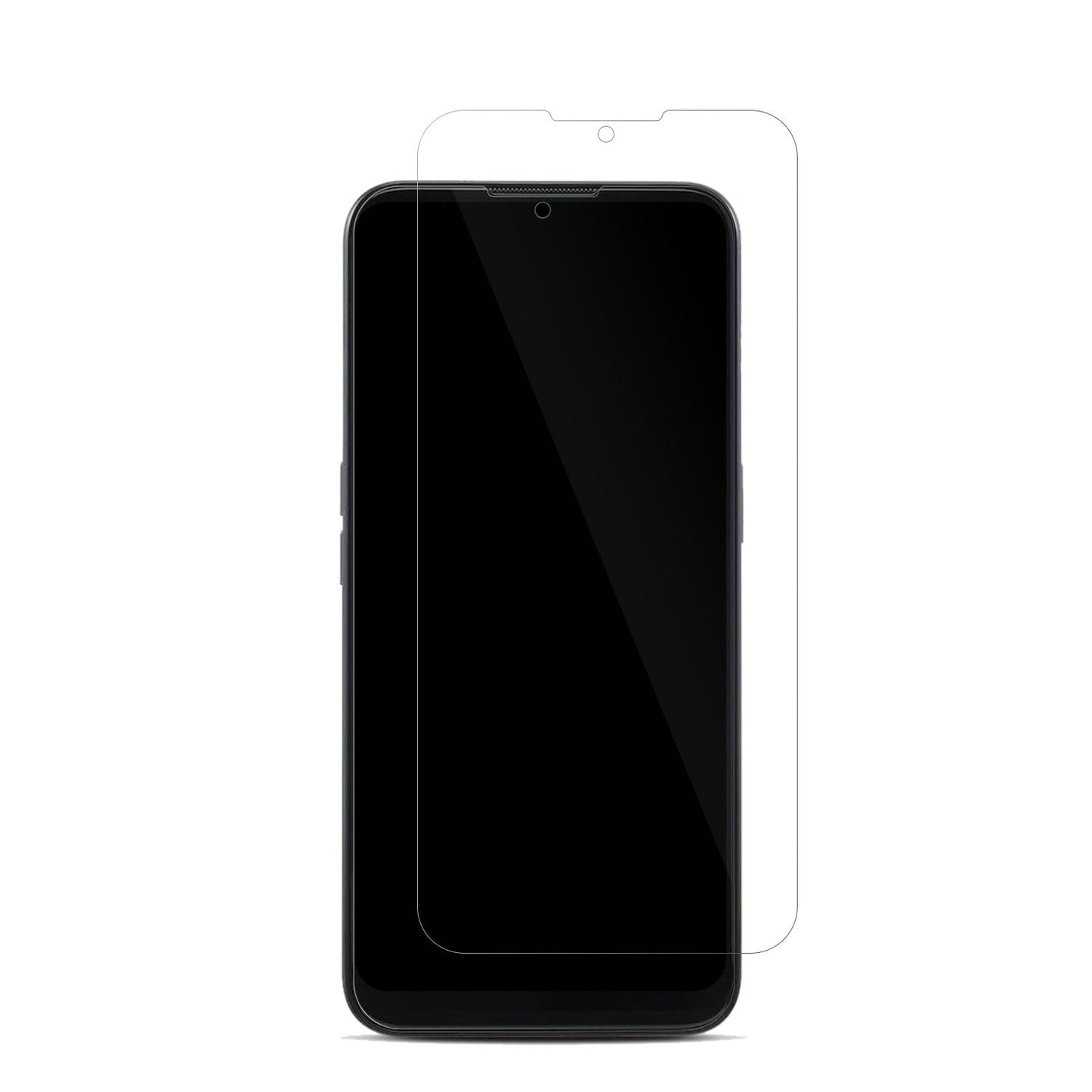 Doro8100 mit aufgebrachter dipos Displayschutzfolie, glasklare Darstellung ohne Einschränkungen