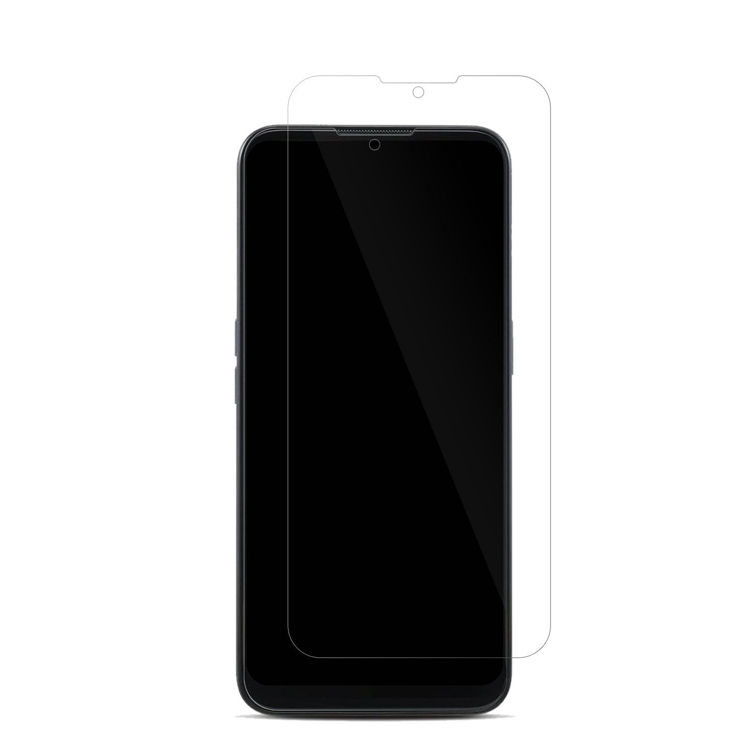 Doro8100 Plus mit aufgebrachter dipos Displayschutzfolie, glasklare Darstellung ohne Einschränkungen