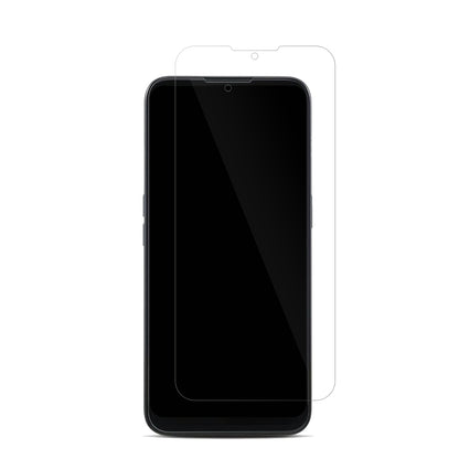 Doro8100 Plus mit aufgebrachter dipos Displayschutzfolie, glasklare Darstellung ohne Einschränkungen