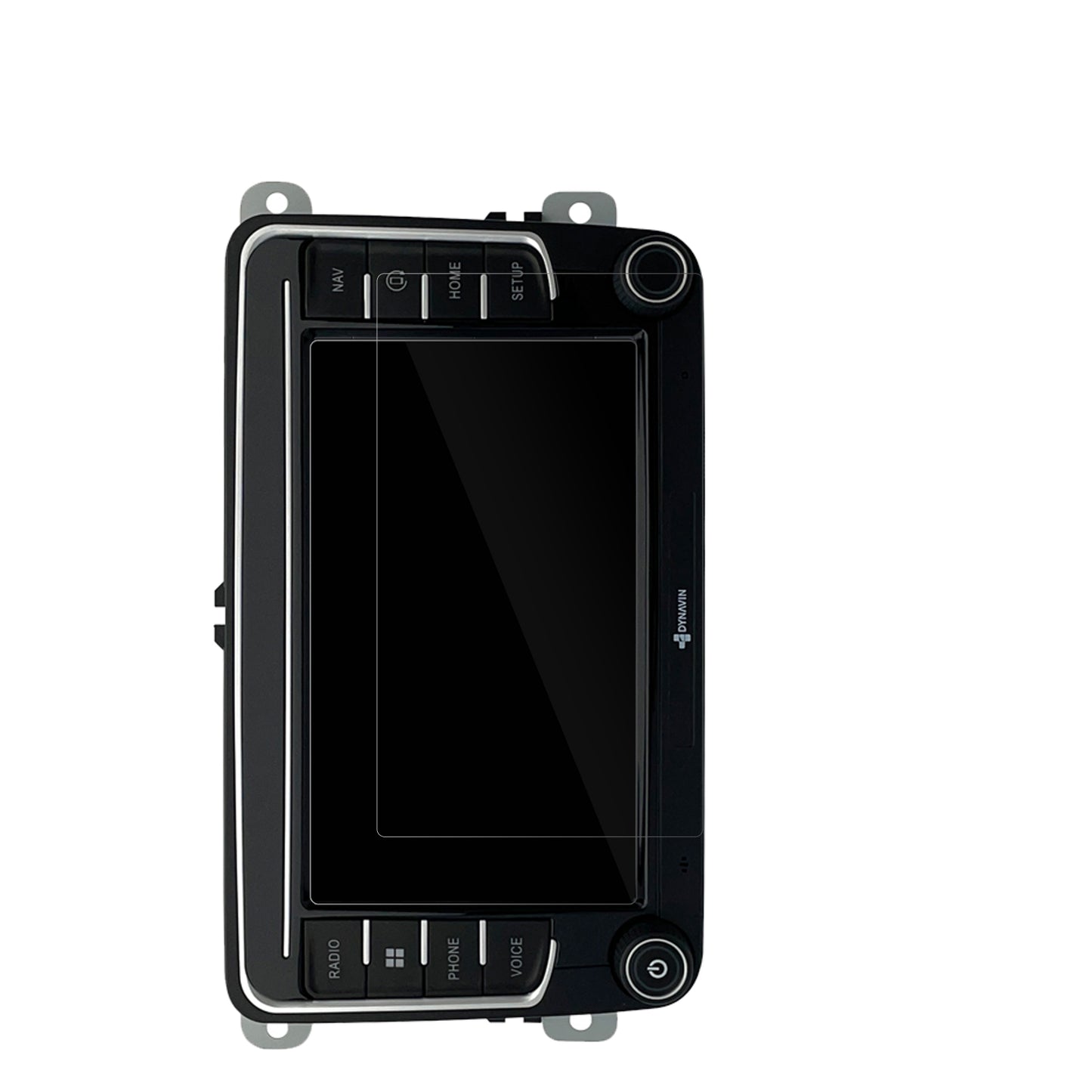 DynavinMMI-7587A v7 mit aufgebrachter dipos Displayschutzfolie, glasklare Darstellung ohne Einschränkungen