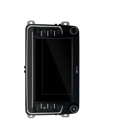 DynavinMMI-7587A v7 mit aufgebrachter dipos Displayschutzfolie, glasklare Darstellung ohne Einschränkungen