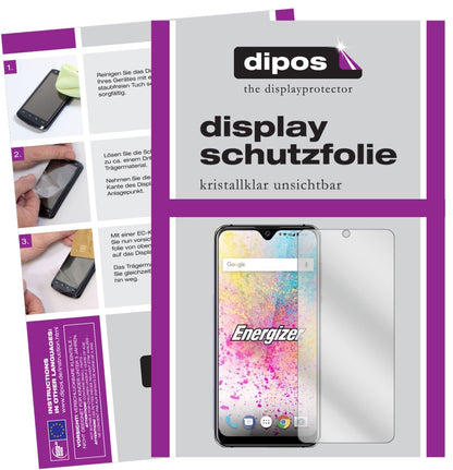 EnergizerUltimate U620S Pop mit aufgebrachter dipos Displayschutzfolie, glasklare Darstellung ohne Einschränkungen
