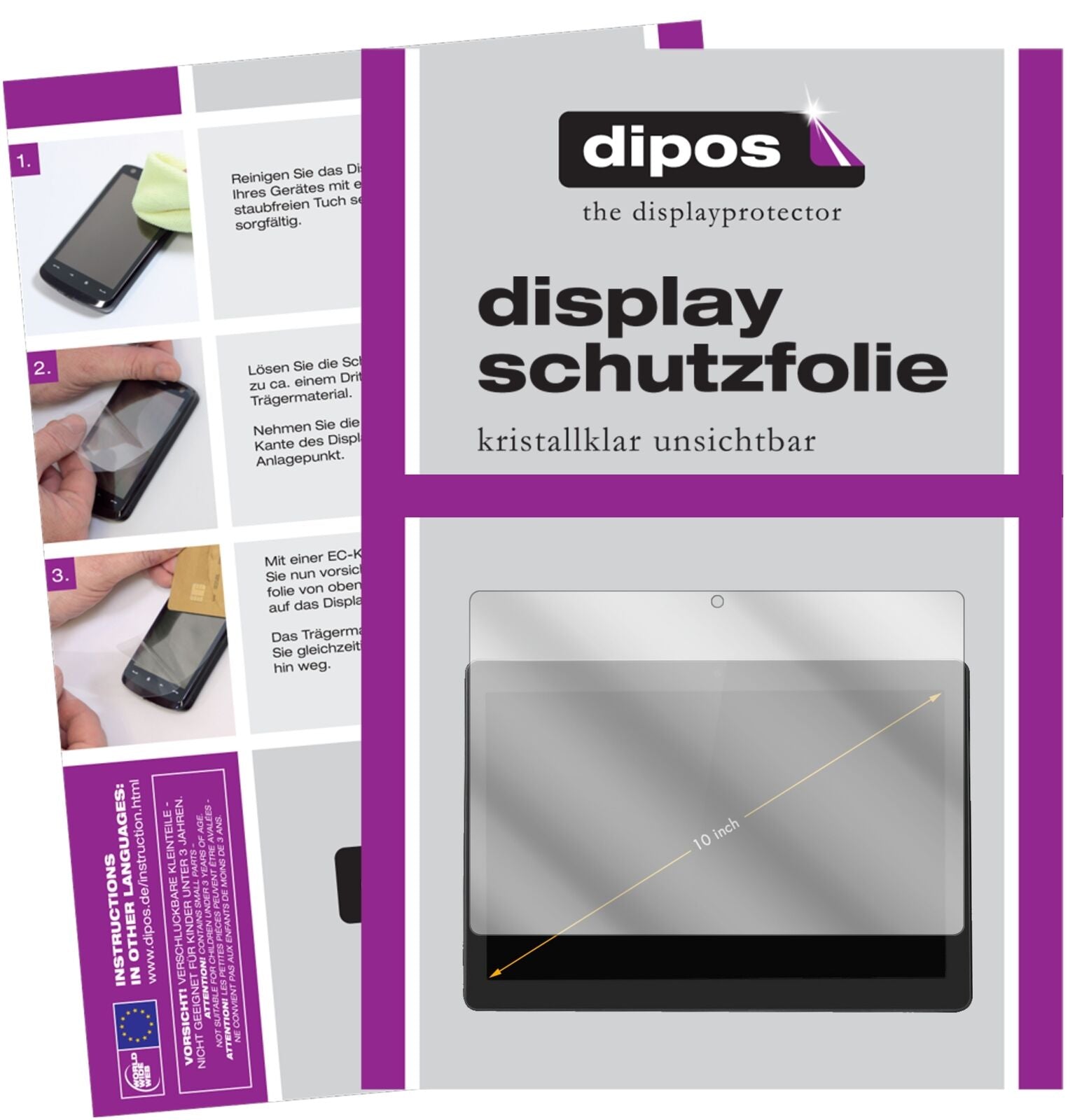 ExcelvanF888 mit aufgebrachter dipos Displayschutzfolie, glasklare Darstellung ohne Einschränkungen