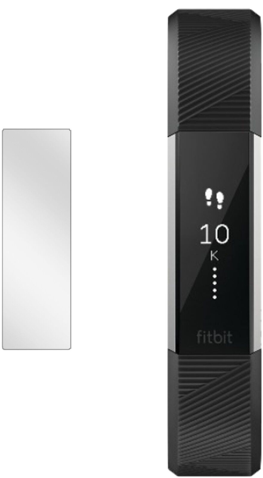 FitBitAlta HR mit aufgebrachter dipos Displayschutzfolie, glasklare Darstellung ohne Einschränkungen