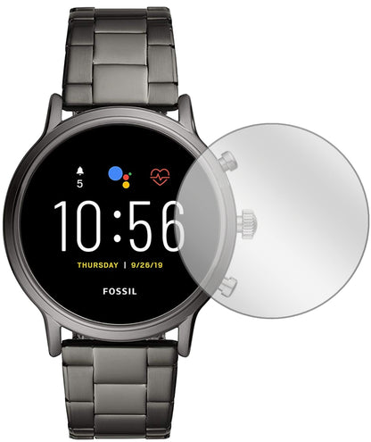 FossilGen 5 Smartwatch mit aufgebrachter dipos Displayschutzfolie, glasklare Darstellung ohne Einschränkungen