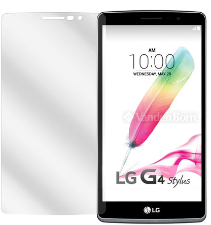 G4 StylusLG mit aufgebrachter dipos Displayschutzfolie, glasklare Darstellung ohne Einschränkungen