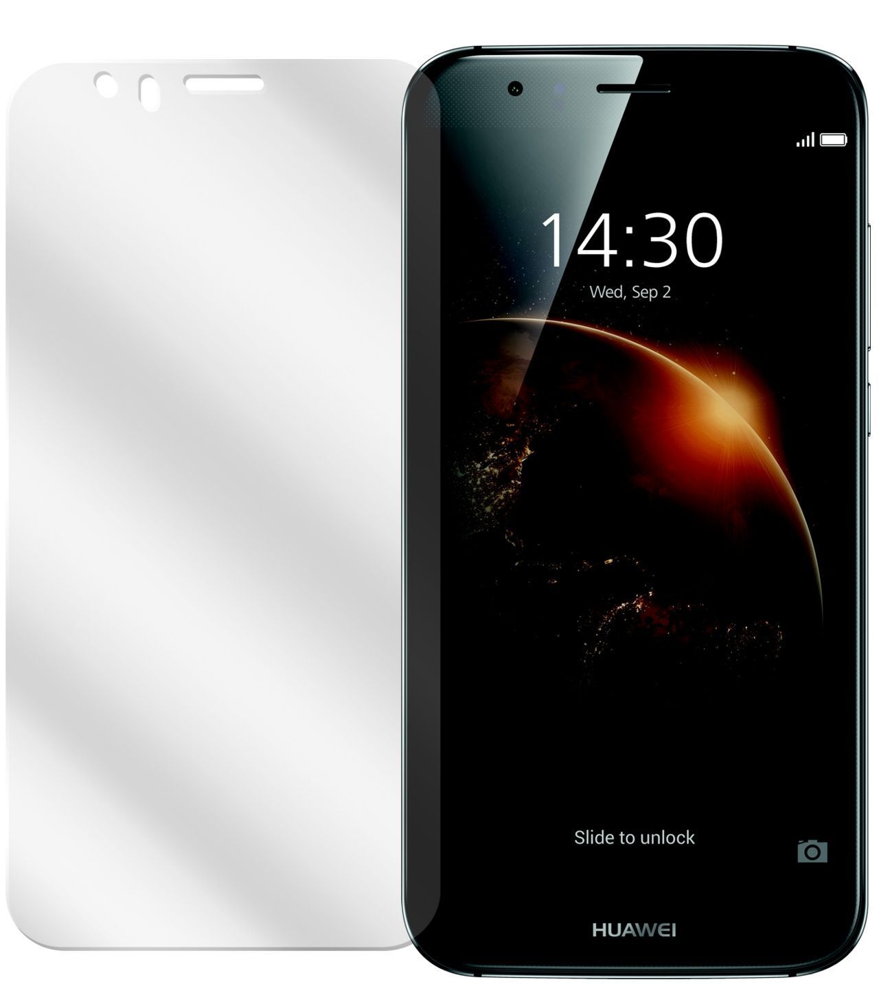 G8Huawei mit aufgebrachter dipos Displayschutzfolie, glasklare Darstellung ohne Einschränkungen