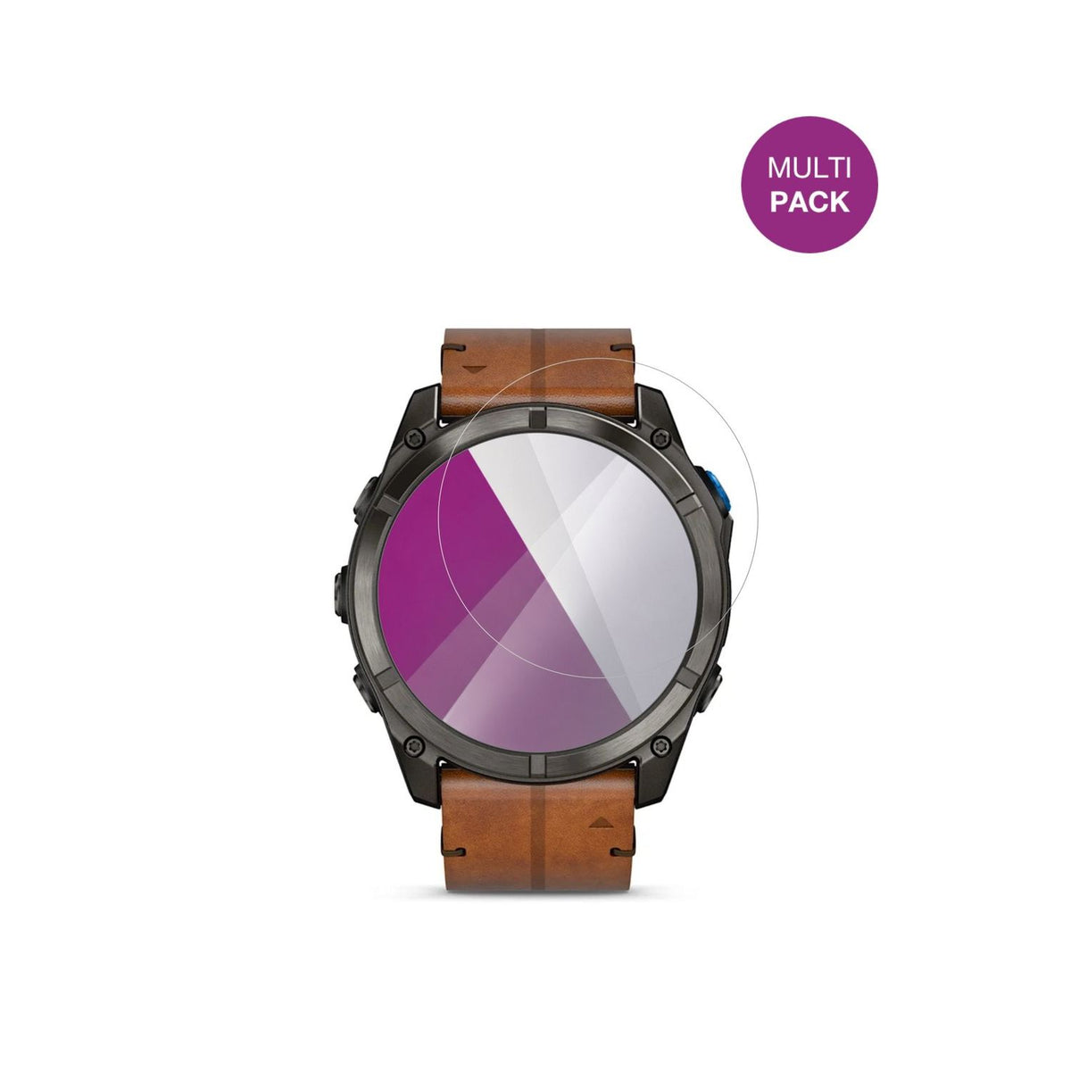GarminD2 Mach 2 Pro 51mm mit aufgebrachter dipos Displayschutzfolie, glasklare Darstellung ohne Einschränkungen