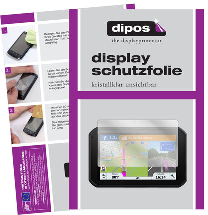 GarminDezlcam 785 LMT-D EU mit aufgebrachter dipos Displayschutzfolie, glasklare Darstellung ohne Einschränkungen
