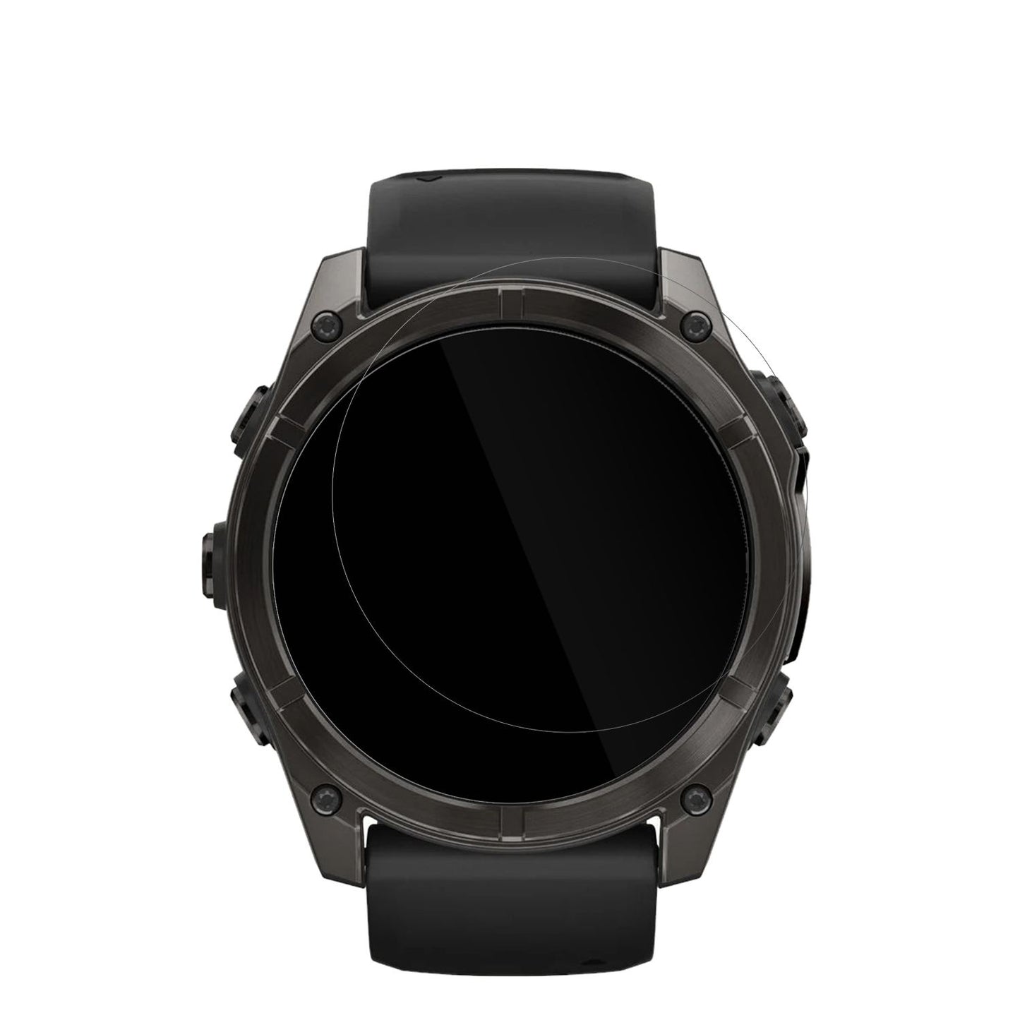 GarminFenix 7x Pro 47mm mit aufgebrachter dipos Displayschutzfolie, glasklare Darstellung ohne Einschränkungen