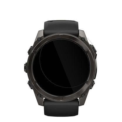 GarminFenix 7x Pro 47mm mit aufgebrachter dipos Displayschutzfolie, glasklare Darstellung ohne Einschränkungen