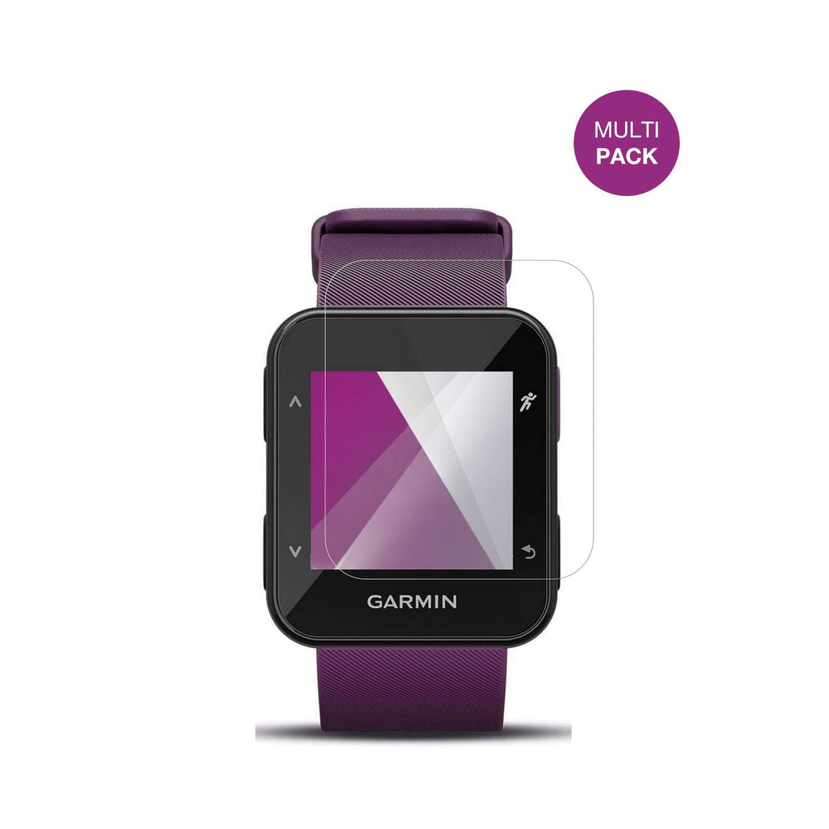 GarminForerunner 30 mit aufgebrachter dipos Displayschutzfolie, glasklare Darstellung ohne Einschränkungen