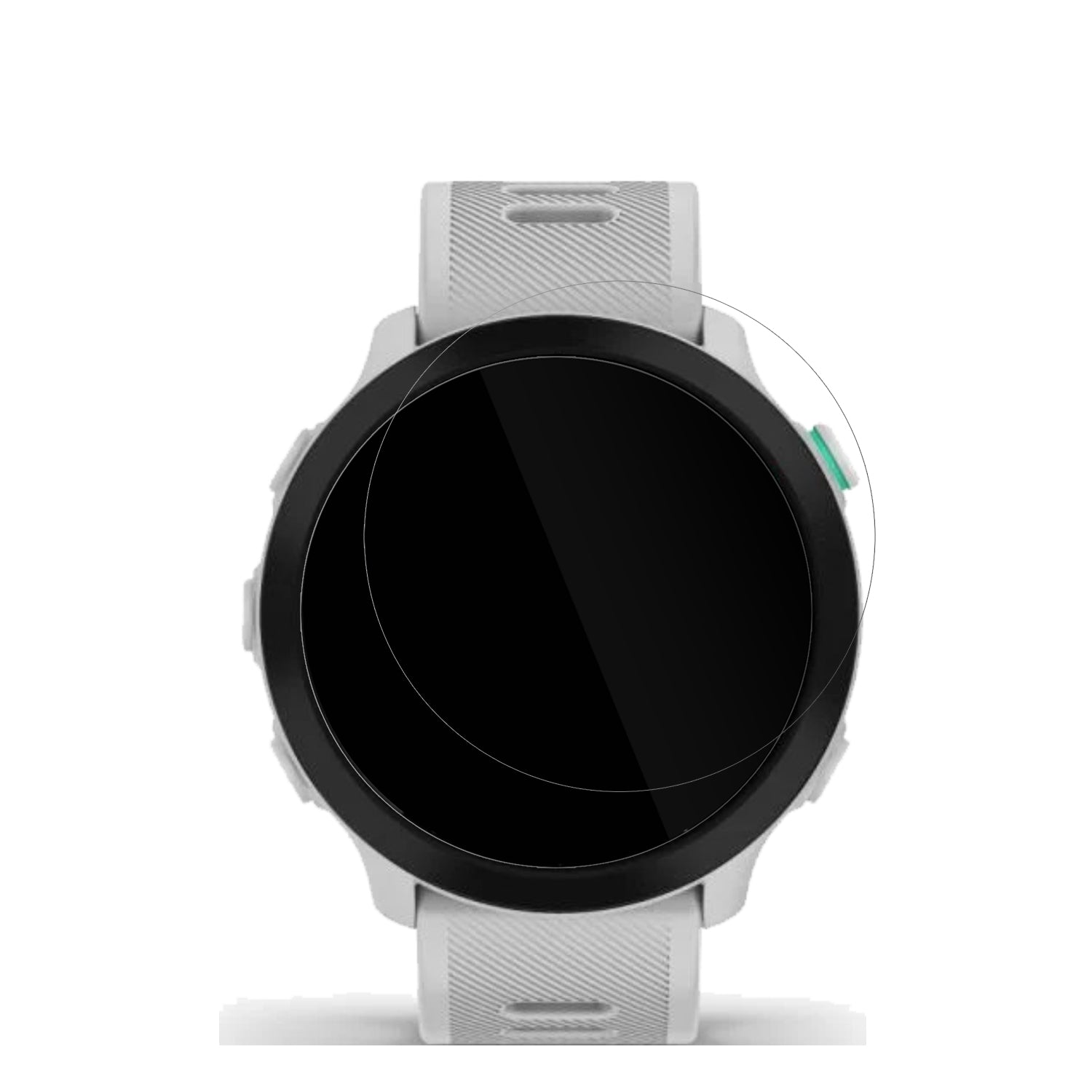 GarminForerunner 55 mit aufgebrachter dipos Displayschutzfolie, glasklare Darstellung ohne Einschränkungen