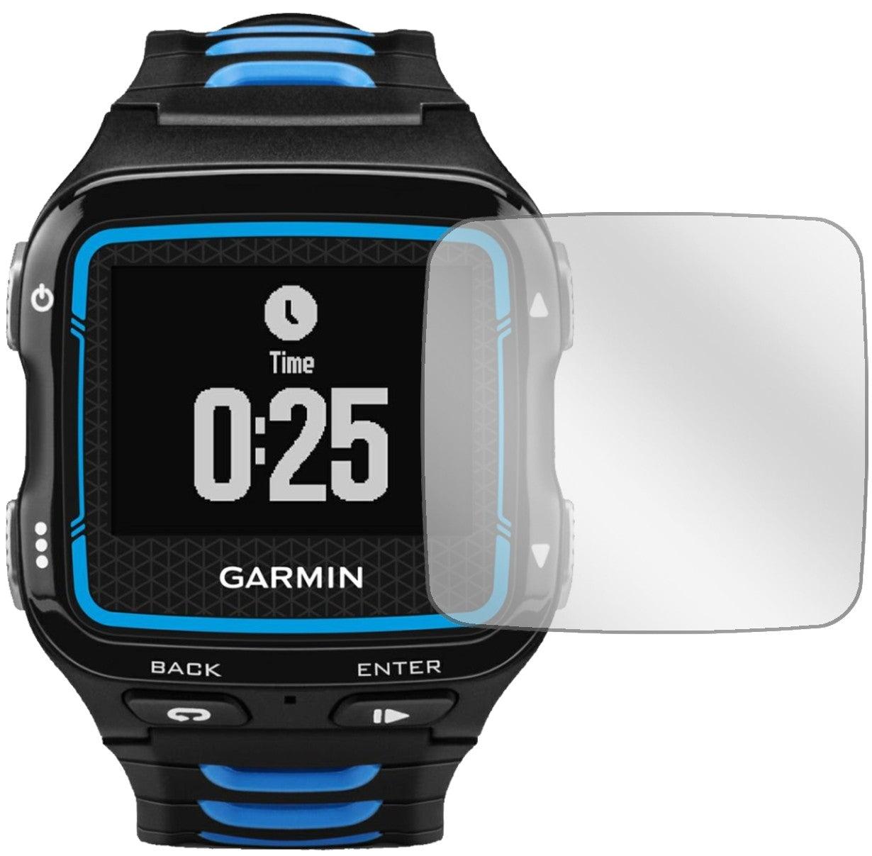GarminForerunner 920 XT mit aufgebrachter dipos Displayschutzfolie, glasklare Darstellung ohne Einschränkungen