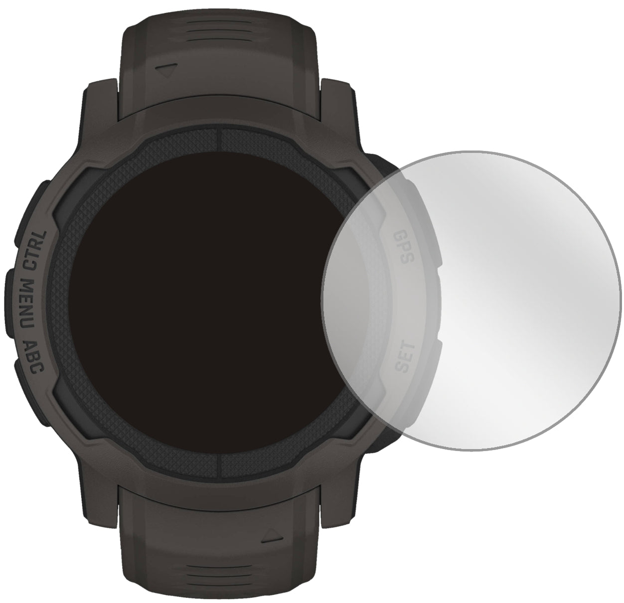 GarminInstinct 2 (45mm) mit aufgebrachter dipos Displayschutzfolie, glasklare Darstellung ohne Einschränkungen