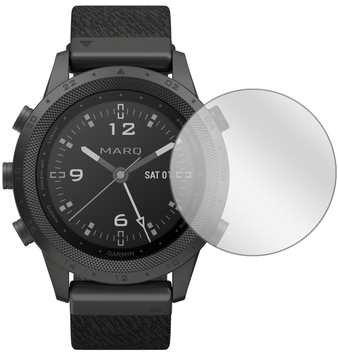 GarminMARQ Commander mit aufgebrachter dipos Displayschutzfolie, glasklare Darstellung ohne Einschränkungen