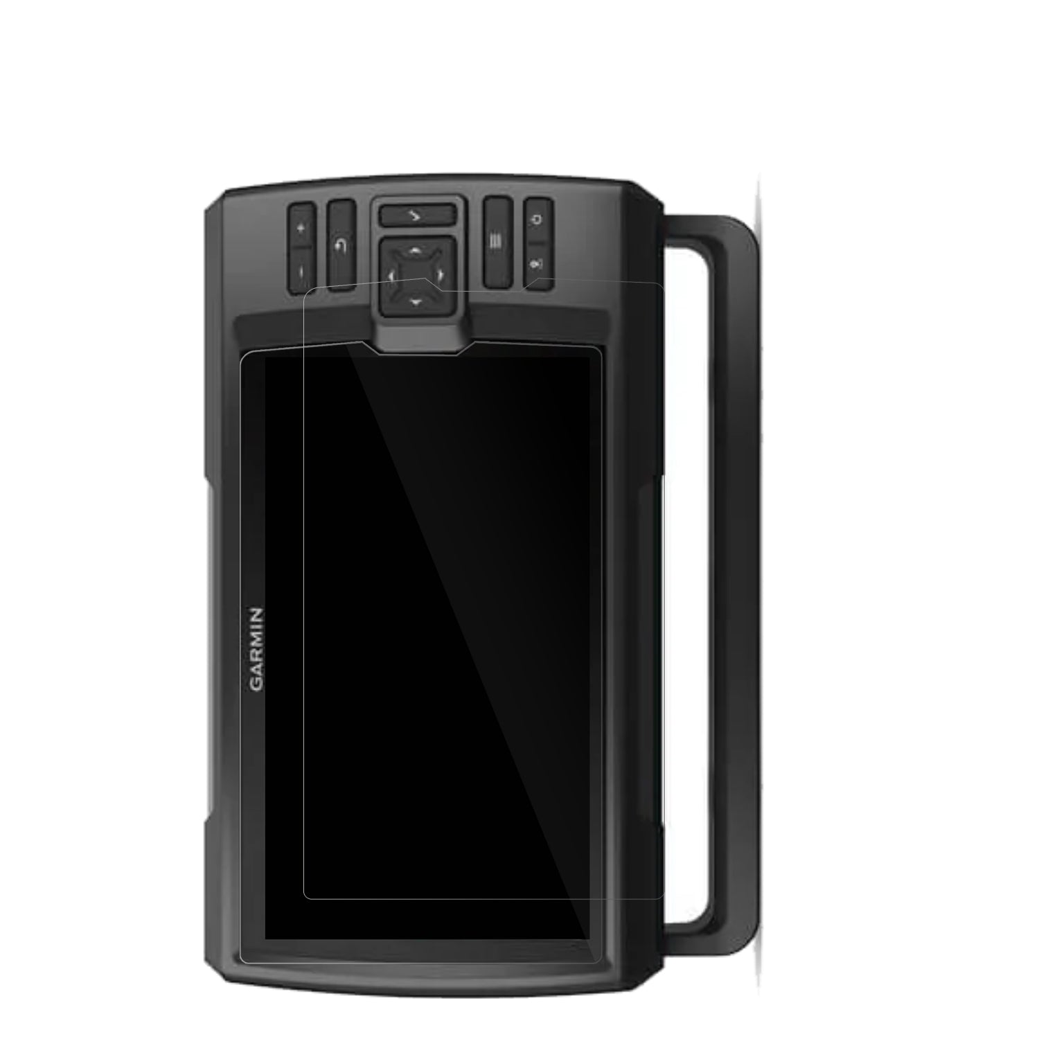 GarminStriker Vivid 9SV mit aufgebrachter dipos Displayschutzfolie, glasklare Darstellung ohne Einschränkungen