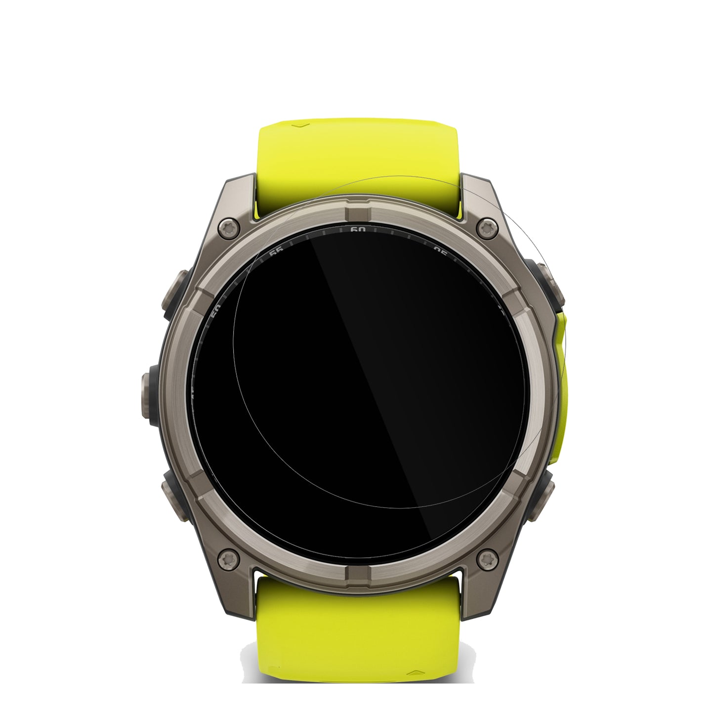 GarminTactix 8 51mm SOLAR mit aufgebrachter dipos Displayschutzfolie, glasklare Darstellung ohne Einschränkungen