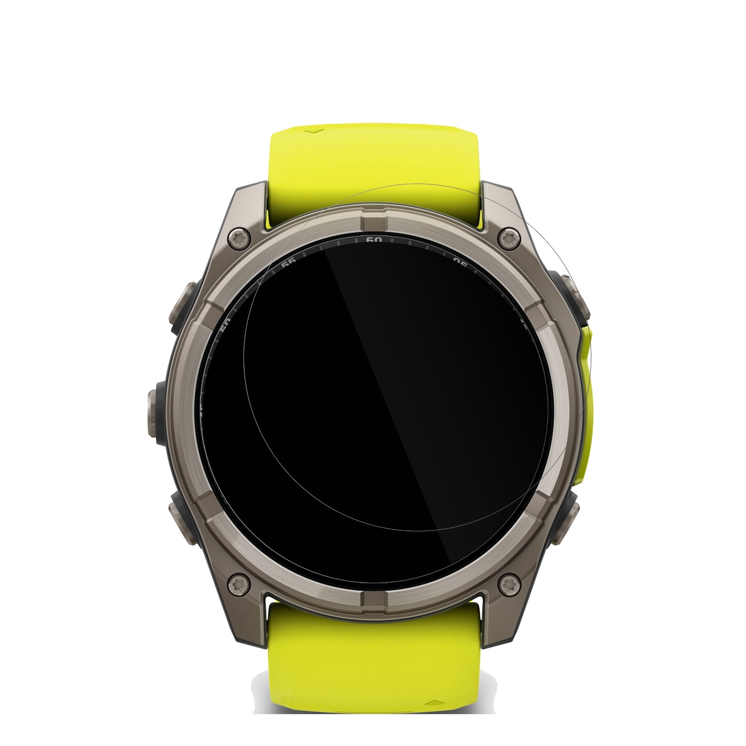 GarminTactix 8 51mm SOLAR mit aufgebrachter dipos Displayschutzfolie, glasklare Darstellung ohne Einschränkungen