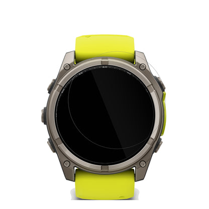 GarminTactix 8 51mm SOLAR mit aufgebrachter dipos Displayschutzfolie, glasklare Darstellung ohne Einschränkungen