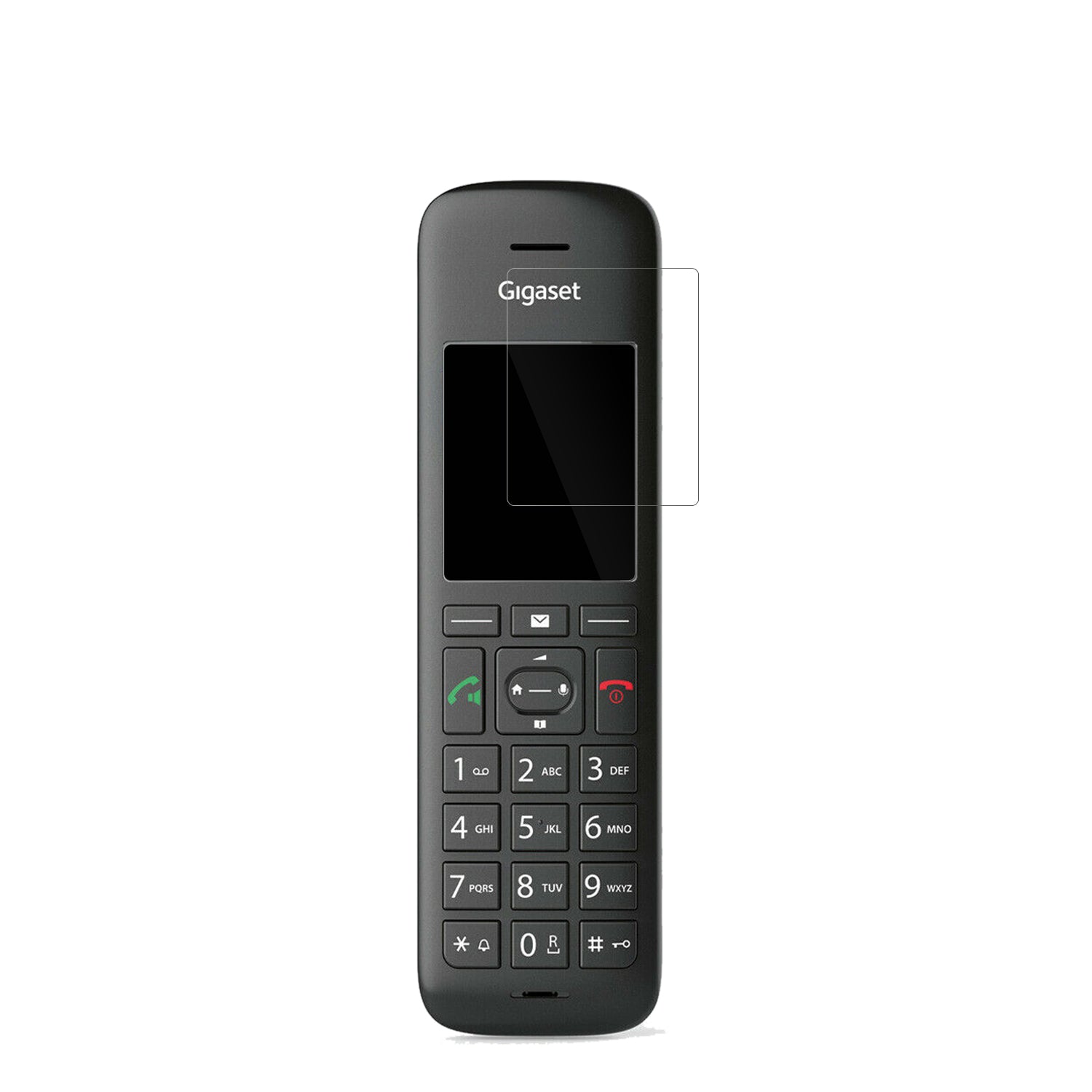 GigasetCE 575 HX mit aufgebrachter dipos Displayschutzfolie, glasklare Darstellung ohne Einschränkungen