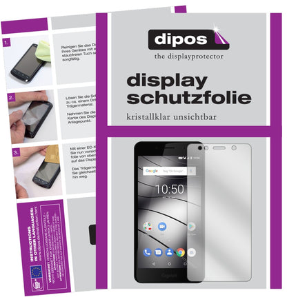 GigasetGS180 mit aufgebrachter dipos Displayschutzfolie, glasklare Darstellung ohne Einschränkungen
