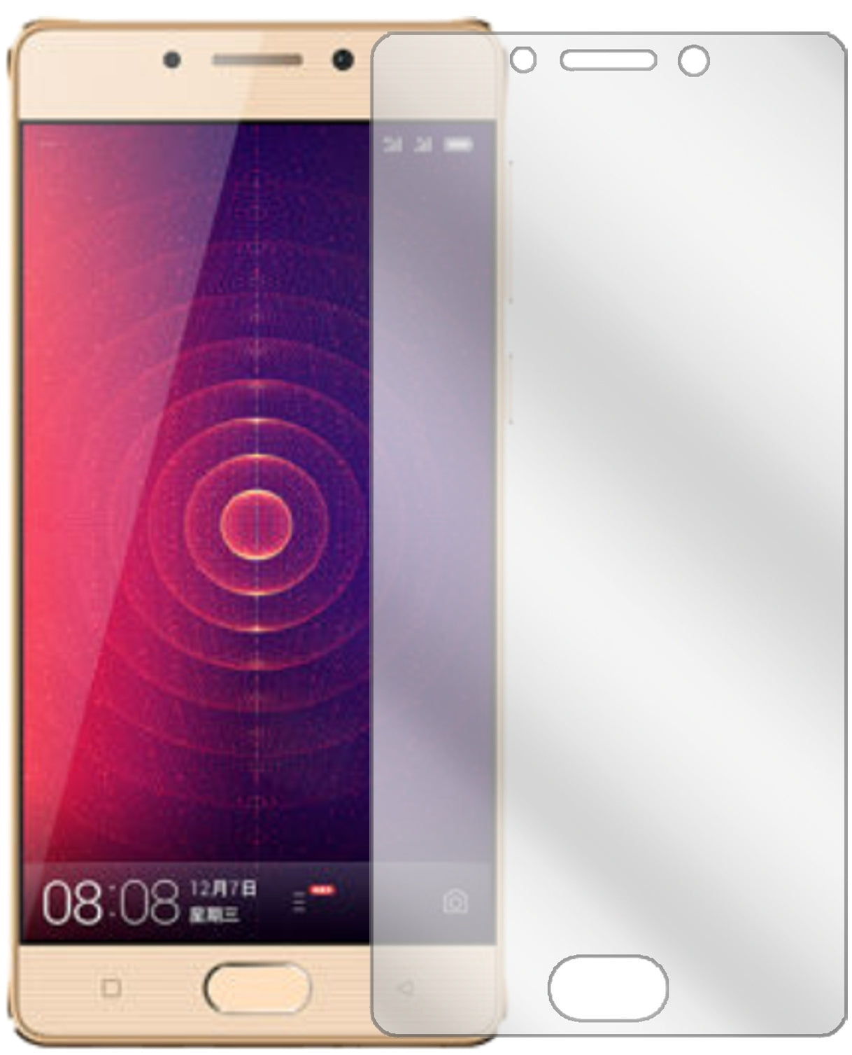 GioneeSteel 2 mit aufgebrachter dipos Displayschutzfolie, glasklare Darstellung ohne Einschränkungen