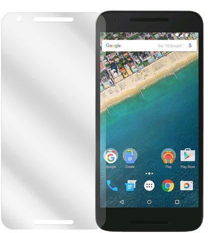 Google Nexus 5XLG mit aufgebrachter dipos Displayschutzfolie, glasklare Darstellung ohne Einschränkungen