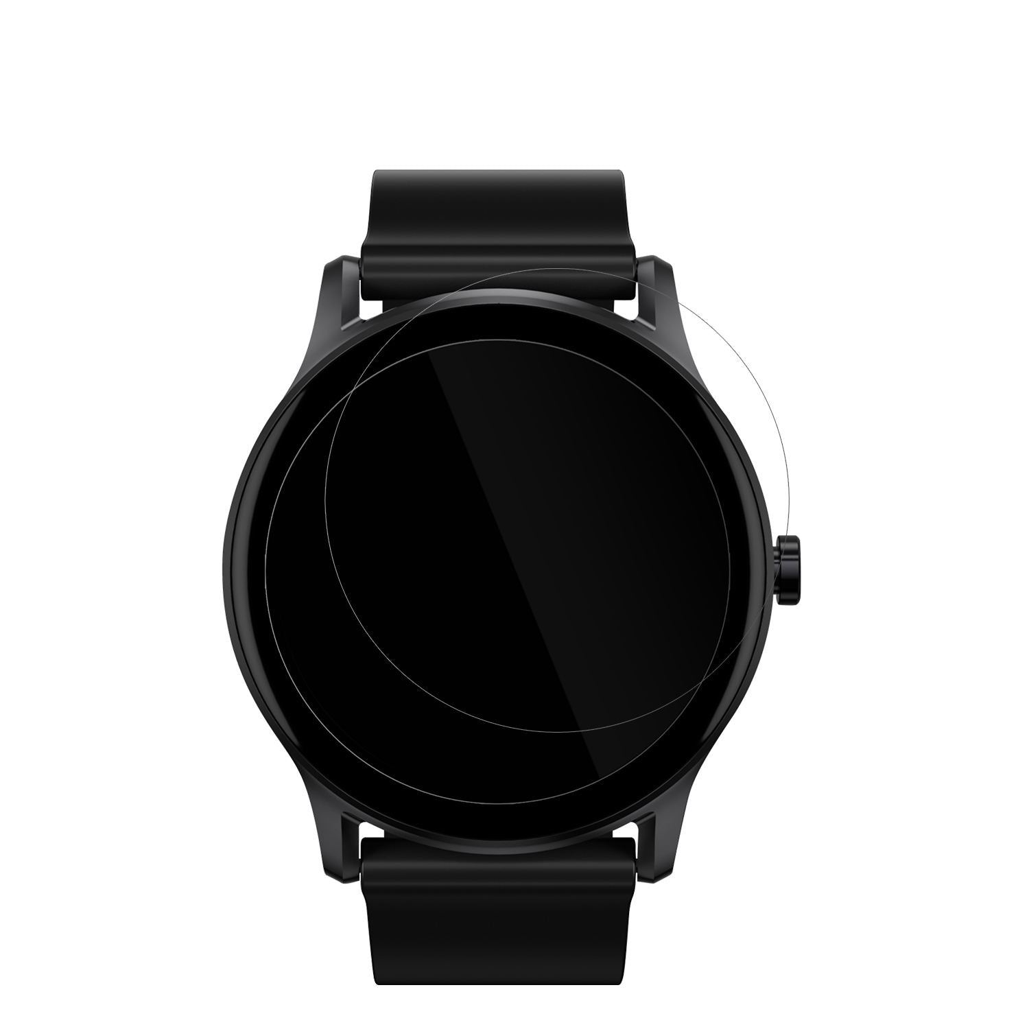 HaylouGS Smartwatch mit aufgebrachter dipos Displayschutzfolie, glasklare Darstellung ohne Einschränkungen