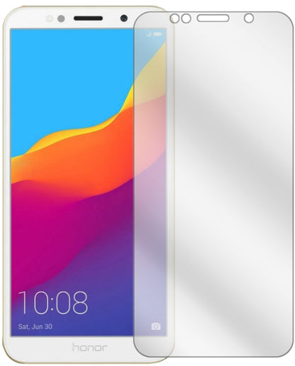 Honor7A mit aufgebrachter dipos Displayschutzfolie, glasklare Darstellung ohne Einschränkungen