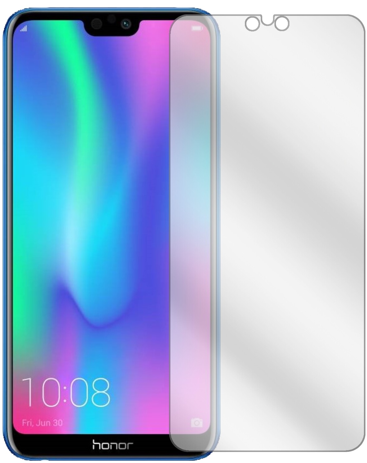 Honor9N mit aufgebrachter dipos Displayschutzfolie, glasklare Darstellung ohne Einschränkungen