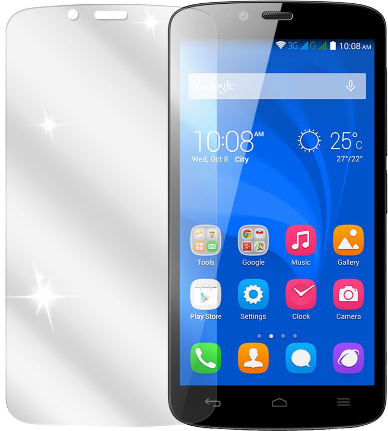 Honor HollyHuawei mit aufgebrachter dipos Displayschutzfolie, glasklare Darstellung ohne Einschränkungen