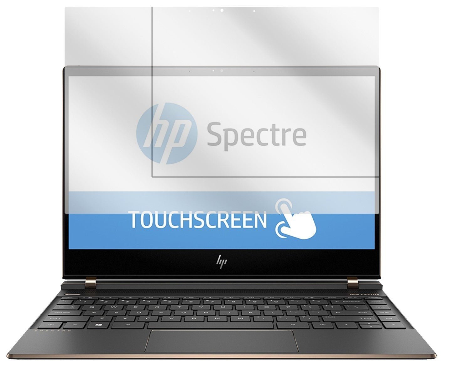 HPSpectre 13-af033ng mit aufgebrachter dipos Displayschutzfolie, glasklare Darstellung ohne Einschränkungen
