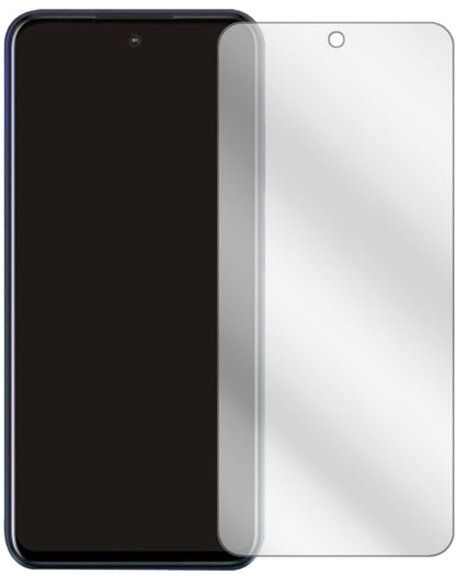 HTCDesire 21 Pro 5G mit aufgebrachter dipos Displayschutzfolie, glasklare Darstellung ohne Einschränkungen