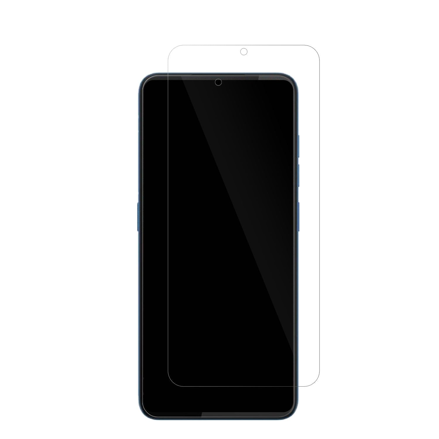 HTCWildfire E5 mit aufgebrachter dipos Displayschutzfolie, glasklare Darstellung ohne Einschränkungen