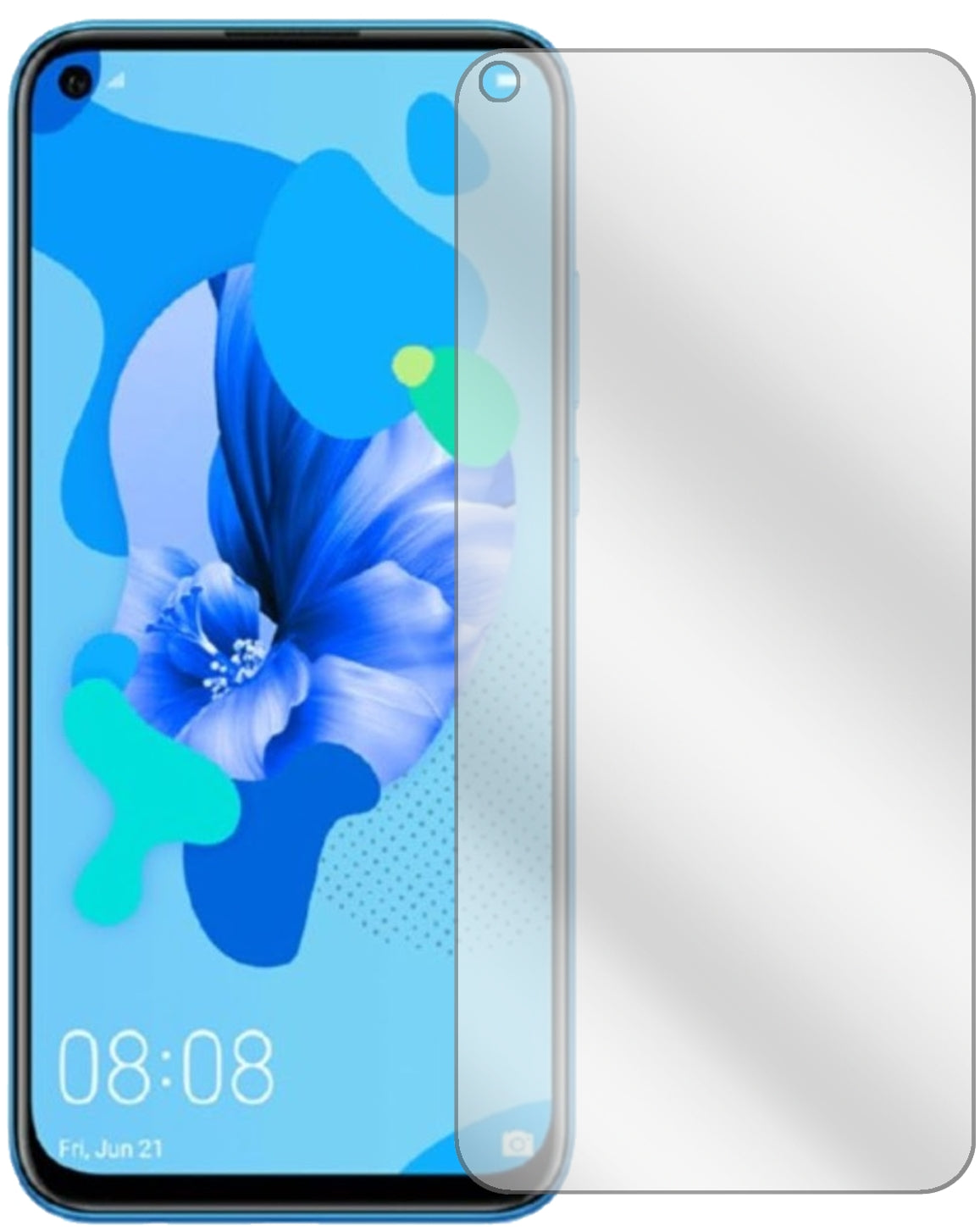 Huaweinova 5 mit aufgebrachter dipos Displayschutzfolie, glasklare Darstellung ohne Einschränkungen