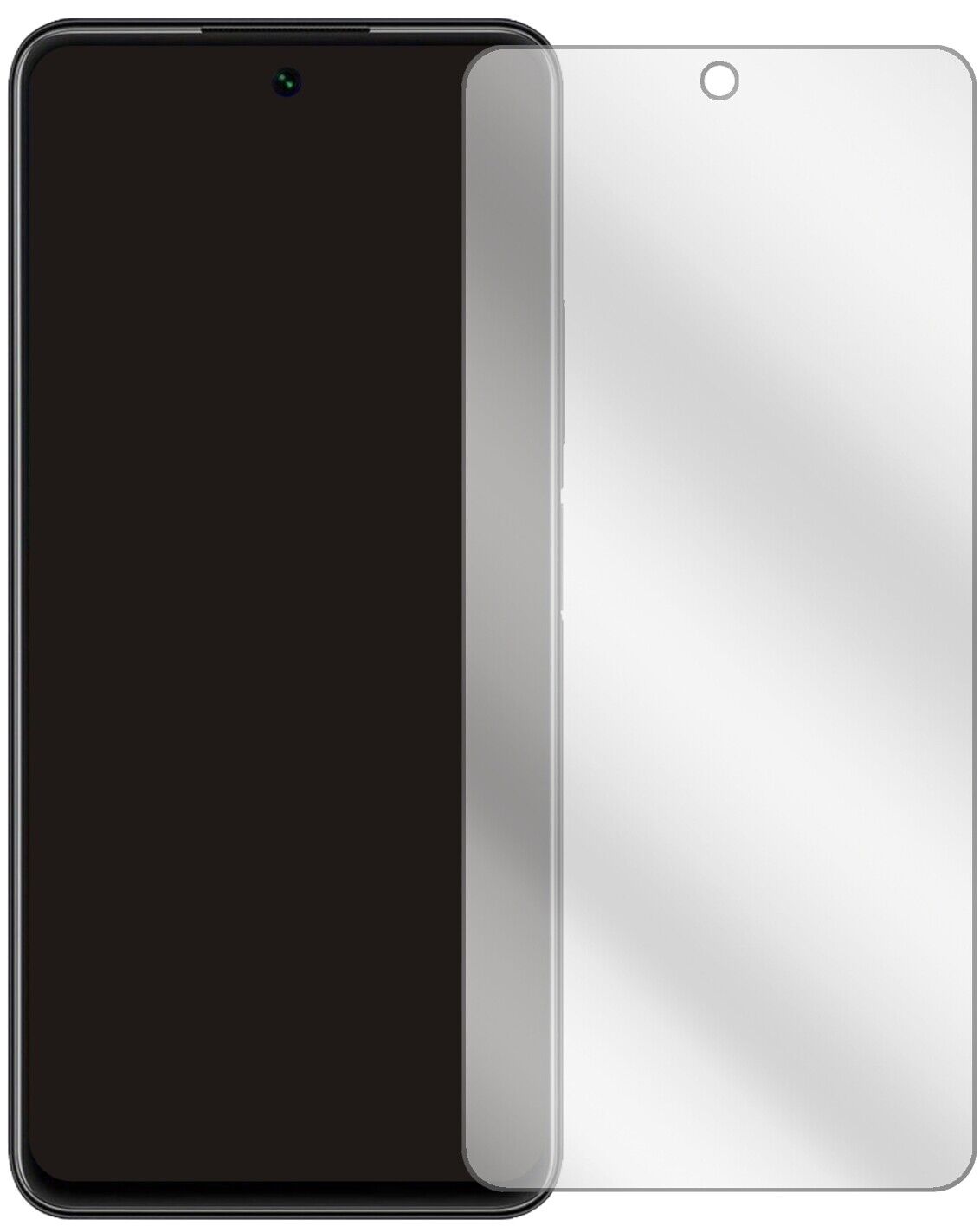 HuaweiP Smart (2021) mit aufgebrachter dipos Displayschutzfolie, glasklare Darstellung ohne Einschränkungen