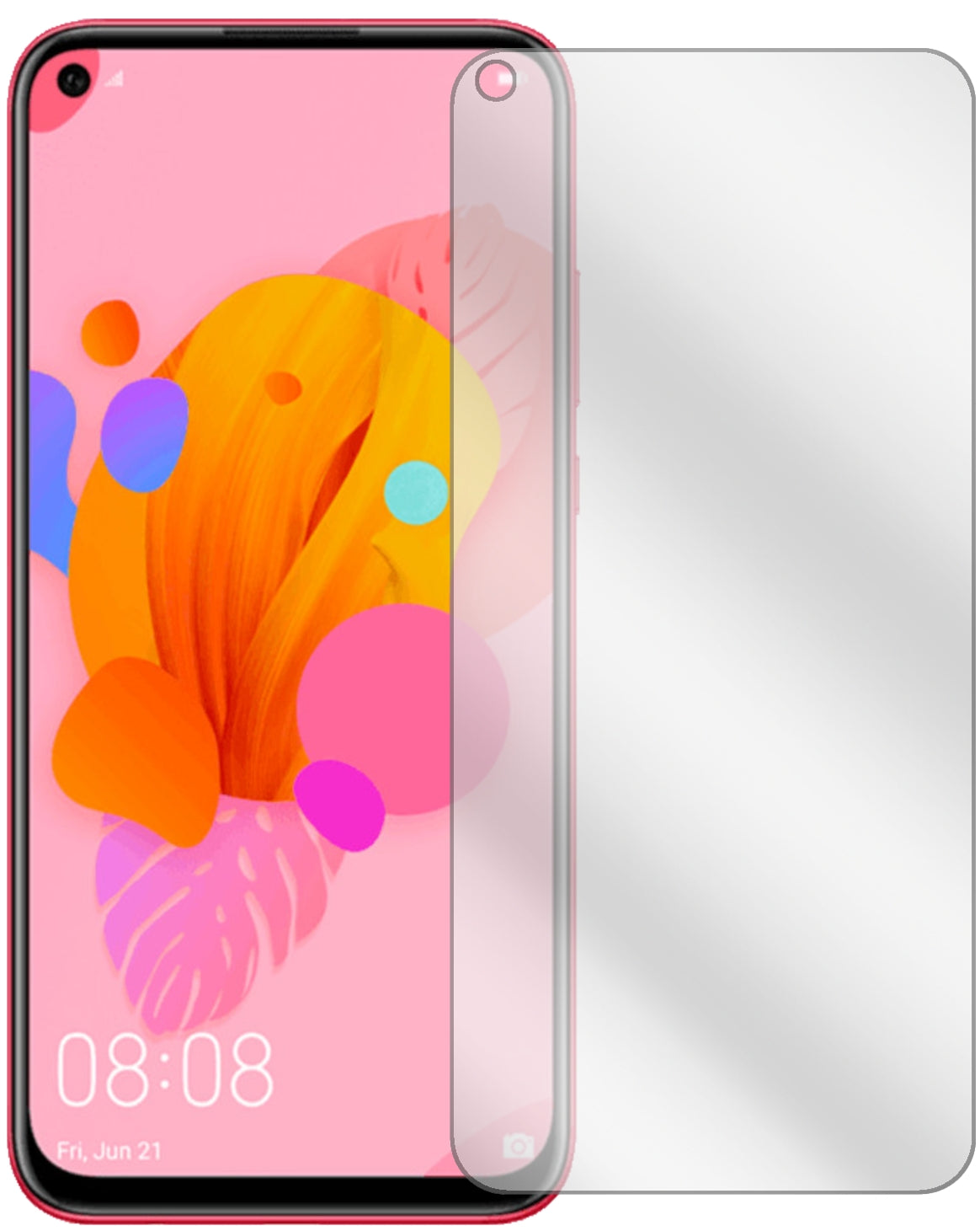 HuaweiP20 lite (2019) mit aufgebrachter dipos Displayschutzfolie, glasklare Darstellung ohne Einschränkungen