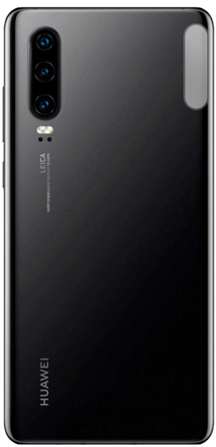 HuaweiP30 Kameralinse mit aufgebrachter dipos Displayschutzfolie, glasklare Darstellung ohne Einschränkungen