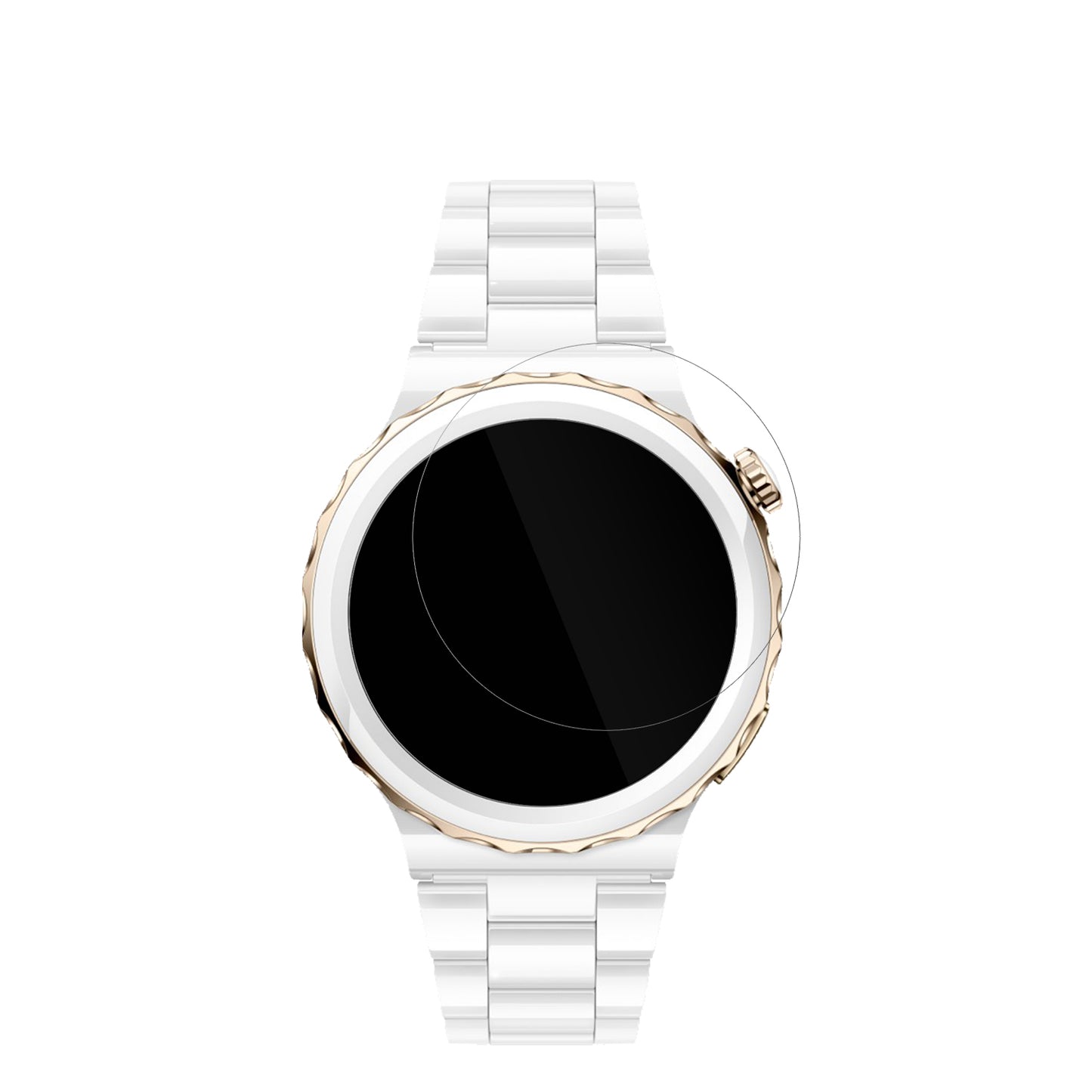HuaweiWatch GT3 Pro Ceramic (43mm) mit aufgebrachter dipos Displayschutzfolie, glasklare Darstellung ohne Einschränkungen