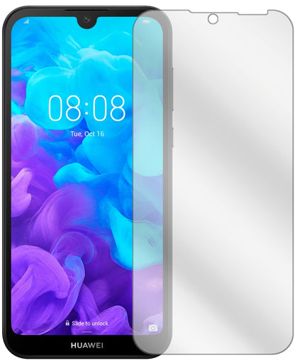 HuaweiY5 (2019) mit aufgebrachter dipos Displayschutzfolie, glasklare Darstellung ohne Einschränkungen