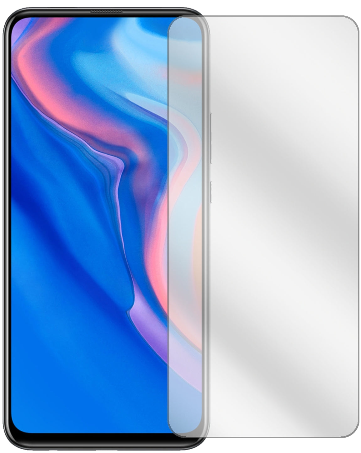HuaweiY9 Prime (2019) mit aufgebrachter dipos Displayschutzfolie, glasklare Darstellung ohne Einschränkungen