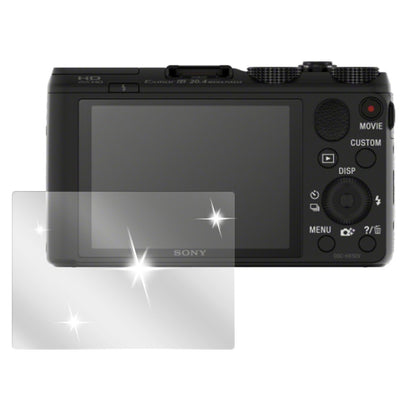 HX 50Sony mit aufgebrachter dipos Displayschutzfolie, glasklare Darstellung ohne Einschränkungen