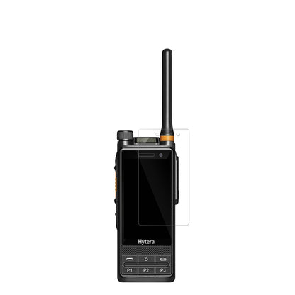 HyteraPDC680 mit aufgebrachter dipos Displayschutzfolie, glasklare Darstellung ohne Einschränkungen