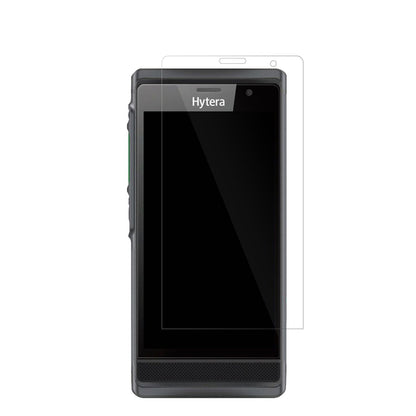 HyteraPNC 550 mit aufgebrachter dipos Displayschutzfolie, glasklare Darstellung ohne Einschränkungen