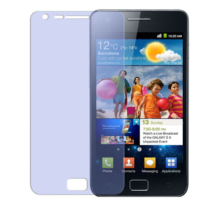 i9100 Galaxy S2Samsung mit aufgebrachter dipos Displayschutzfolie, glasklare Darstellung ohne Einschränkungen