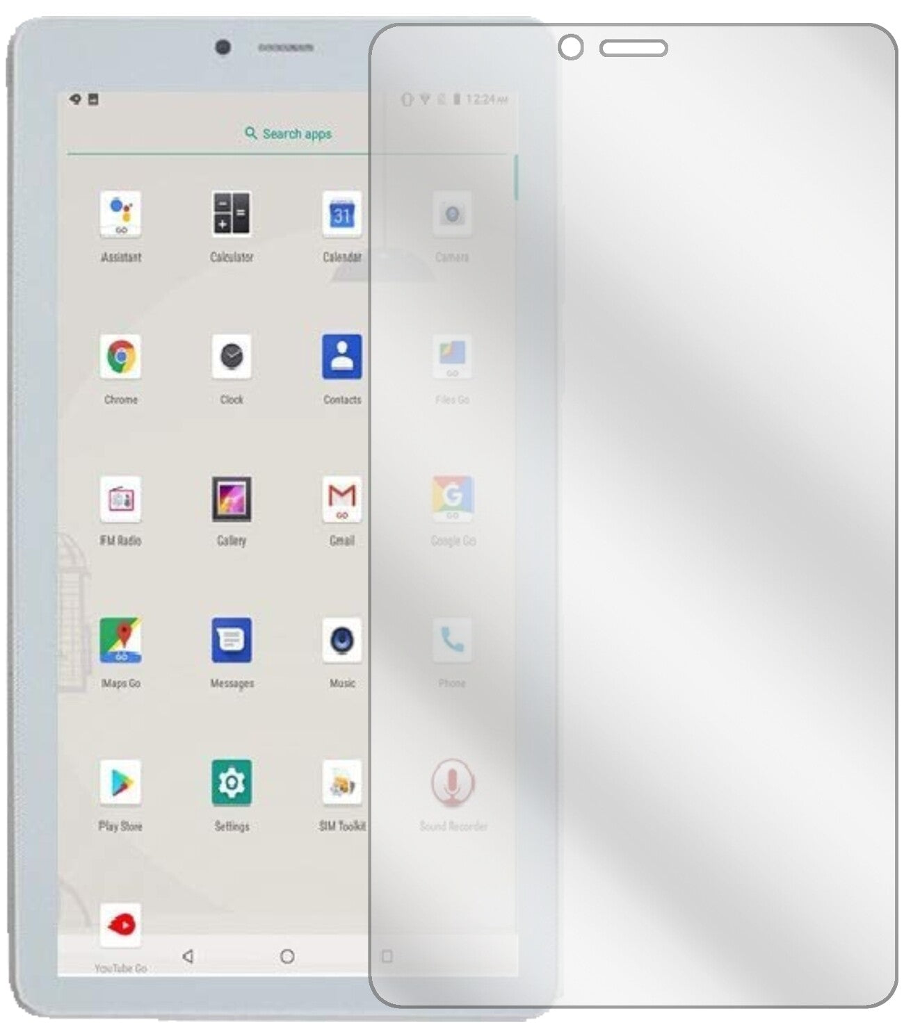ibowinV7s 7 Zoll Tablet mit aufgebrachter dipos Displayschutzfolie, glasklare Darstellung ohne Einschränkungen
